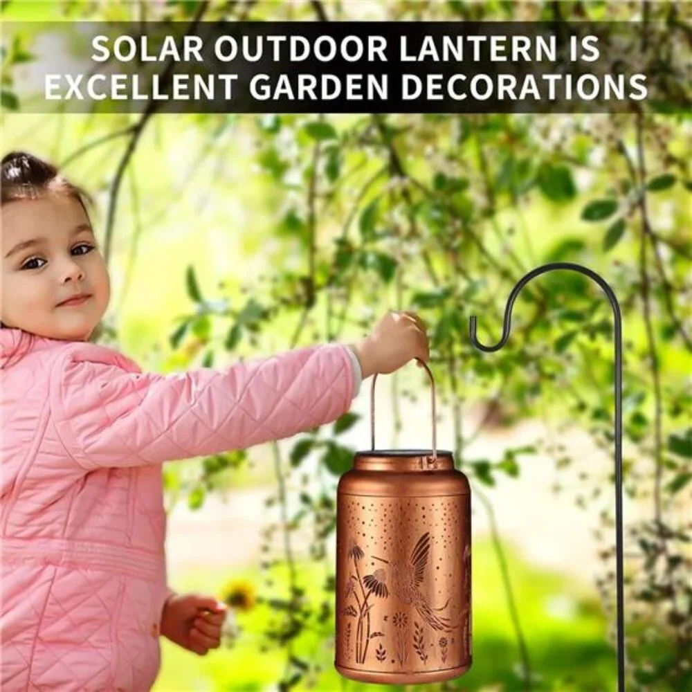 New Solar Lanterns Outdoor Waterproof Hummingbird Garden Decor Christmas Gifts